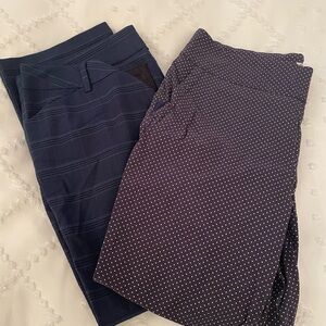 Lot of Two Navy Pants, Petite but Worn as Ankle Pants